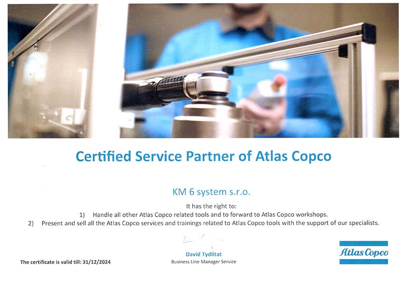 Certifikovaný servisní partner Atlas Copco